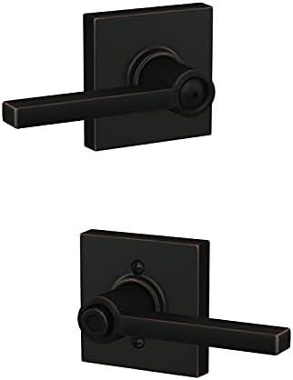 Aged Bronze Latitude Lever Door Lock for Beds Bathrooms