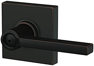 Aged Bronze Latitude Lever Door Lock for Beds Bathrooms