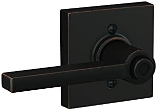 Aged Bronze Latitude Lever Door Lock for Beds Bathrooms