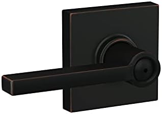 Aged Bronze Latitude Lever Door Lock for Beds Bathrooms