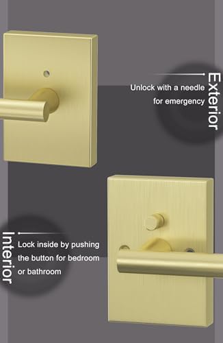 GoldenWarm Gold Door Handle with Deadbolt