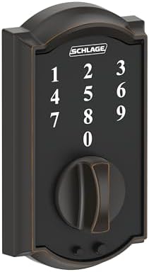 Secure and conveniently keyless entry SCHLAGE BE375 CAM 716 Touch Deadboltoslts Aged Bronze