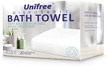 Unifree Disposable Bath Towels 20 Count Large Durable for Camping Gym Travel