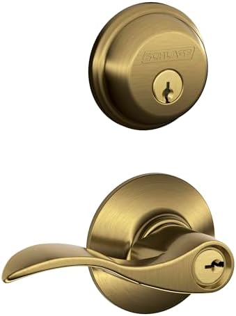 SCHLAGE Deadbolt by Schlge Key Entry Antique Brass