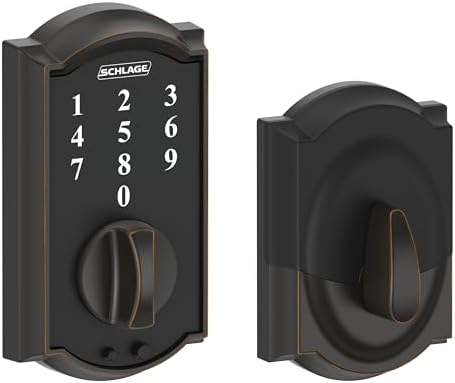 Secure and conveniently keyless entry SCHLAGE BE375 CAM 716 Touch Deadboltoslts Aged Bronze