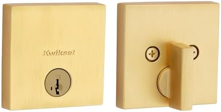 Secure Entry Door Pick-Resistant Satin Brass Keyed Deadbolt with Microban Protection