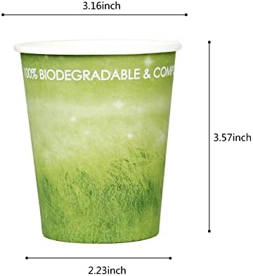 YesFresh 8oz Disposable Hot Beverage Paper Cups Green