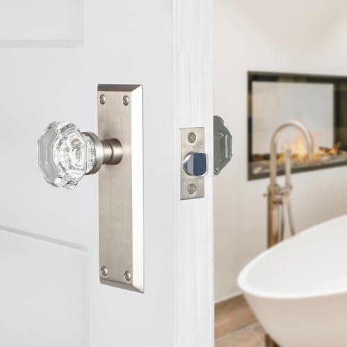 Nostalgic Waldorf Crystal Door Knob with Plate