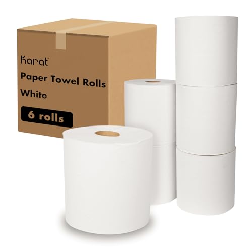 Karat Commercial Paper Towel Rolls Sturdy Absorbent for High Traffic Areas