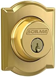 Enhanced Security Deadbolt with Camelot Trim for Home Use