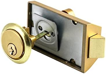 QWORK Night Latch Deadbolt Key with Gold Finish