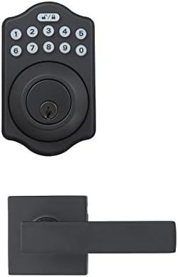Easy Lock with Amazon Basics - 508x308x01in Keyed Door Lock - Matte Black