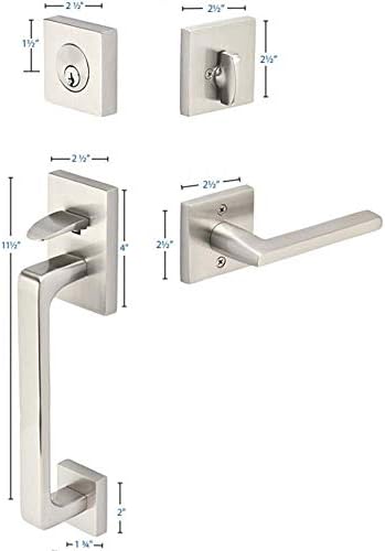 Emtek 4820 Baden Single-Cylinder Door Handleset with Helios Levers Satin Nickel