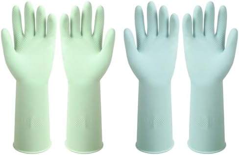ZUIMER Dishwashing Gloves Reusable Kitchen Gloves 2 Pairs