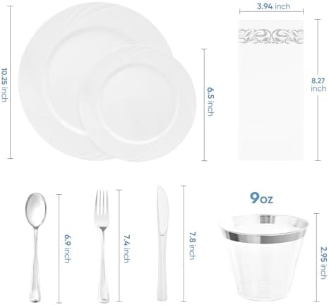 Elegant Plastic Dinnerware Set for 50 Guests