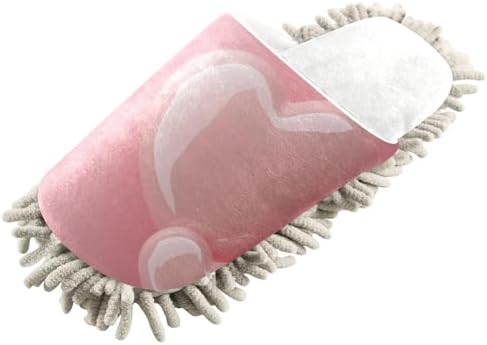 Burbuja Valentine Pink Hearts Mop Slippers Microfiber