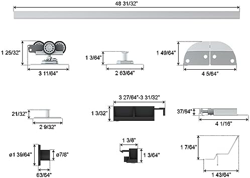 JUBEST48 Bifold Door Hardware Kit - Smooth Quiet Operation
