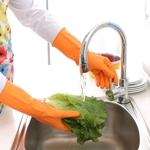 Bamllum Rubber Cleaning Gloves for Kitchen