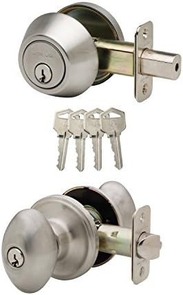 Elegant Colonial Egg Door Knob with Deadbolt Set