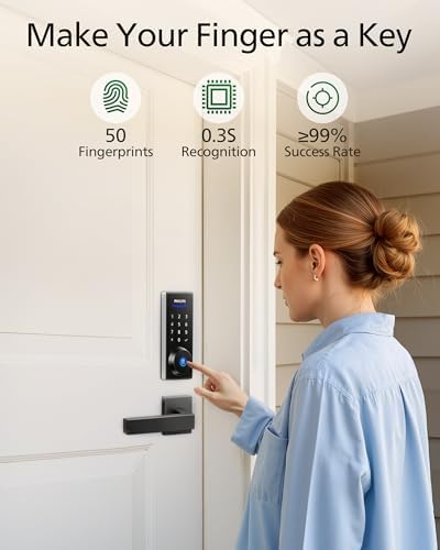 Philips Fingerprint Door Lock Keyless Entry Door with Laser Pattern Fingerprint