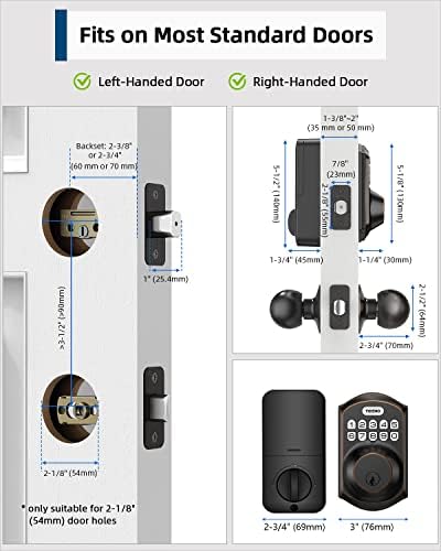 Secure Front Door with Keyless Entry Smart Keypad Lock