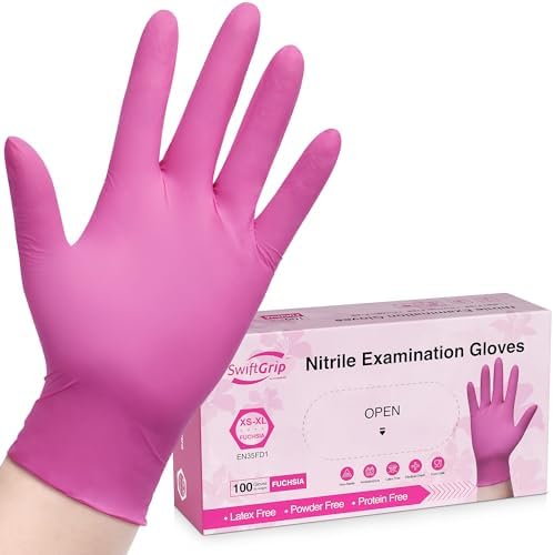 Fuchsia Nitrile Gloves Go-to Latex-Free Disposable Gloves for Hands