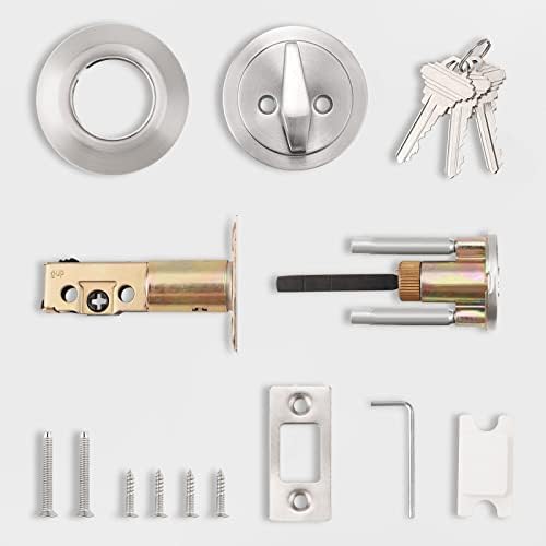 Probrico Deadbolt - 2-Pack Keyed Alike Door Hardware Brushed Nickel