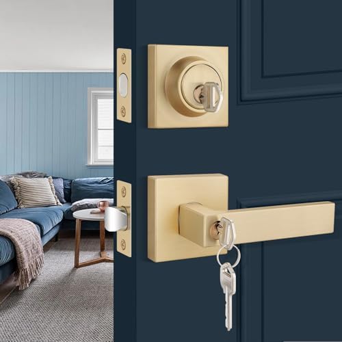 5-Piece Entry Door Handle Set for Modern Door Locks