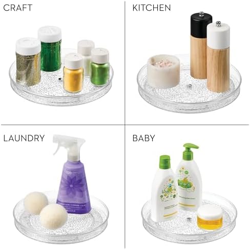 iDesign The Rain Collection Clear Plastic Lazy Susan Organizer