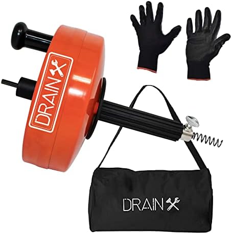 DrainX Power Pro 25-FT Steel Auger for Plumbing Excellence
