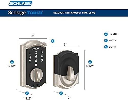 Schlag BE375 CAM 622 Touch Camelot Deadbolt