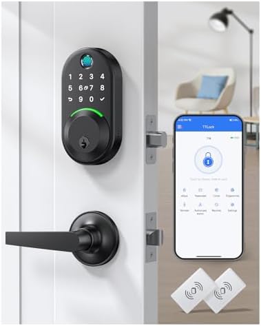 Smart Front Door Lock Set with Fingerprint Keypad Entry