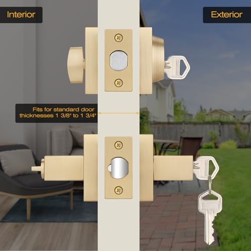 5-Piece Entry Door Handle Set for Modern Door Locks