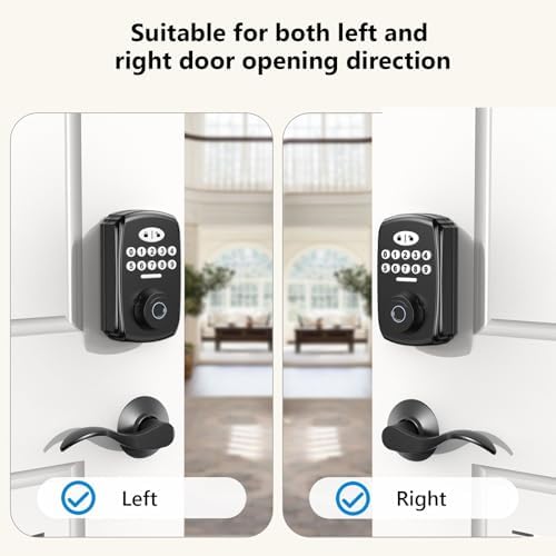 Matte Black Entry Door Lock Set - Advanced Security with 2 Lever Handles