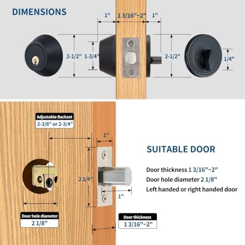 Deadbolt Door Lock SetGrade 3 Security