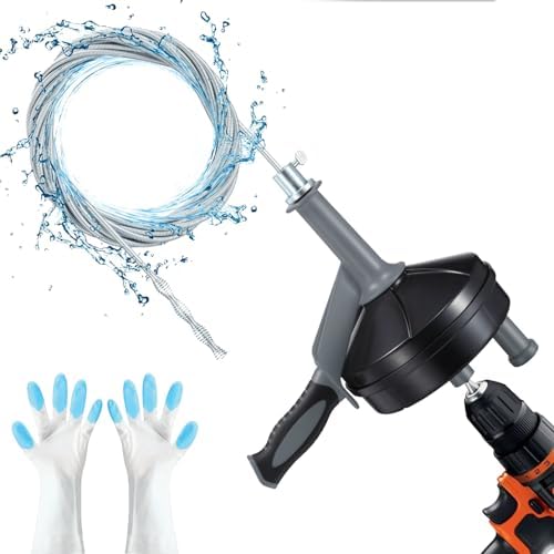 Professional Drain Auger 25FT Steel Clog Remover with Gloves Kitchen Bathroom Shower Sink