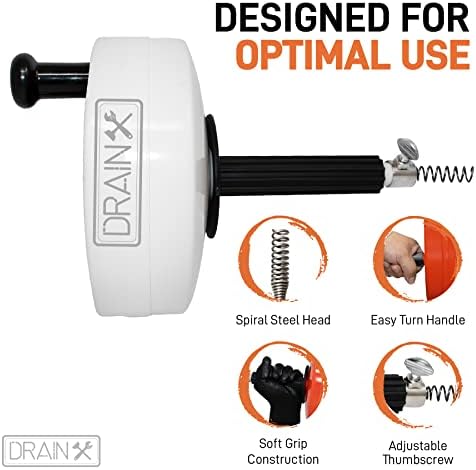 DrainX Pro 50-FT Steel Drum Auger