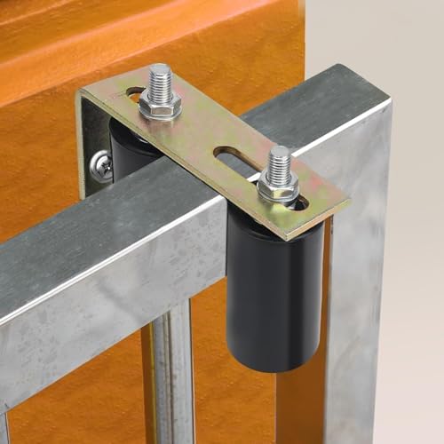 2-Piece Heavy Duty Gate Roller Guide with L-Shaped Steel Bracket