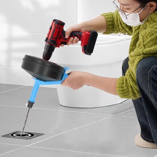 convenient two modes manganese steel spring 50 ft pipe clog remover