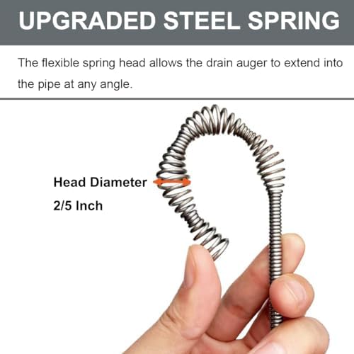 Professional Drain Auger 25FT Steel Clog Remover with Gloves Kitchen Bathroom Shower Sink