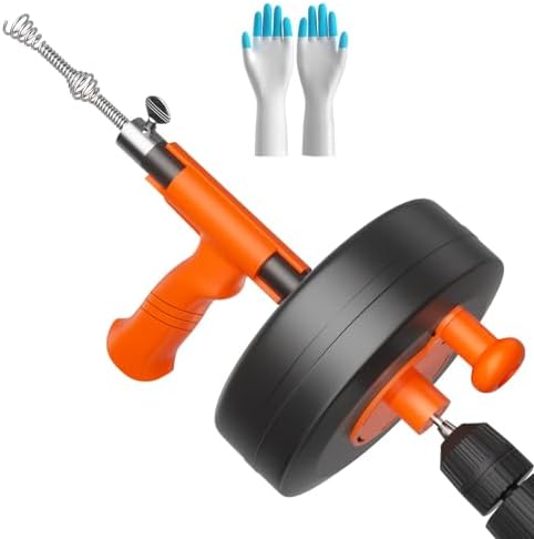 Efficient 35ft Steel Drain Auger with Gloves Storage Bag