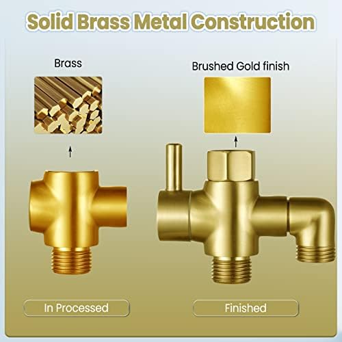 Safe Reliable Metal Shower Diverter Brushed Gold