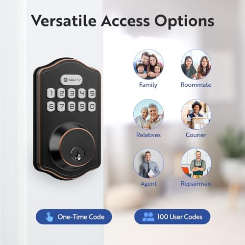 Solity Smart Digital Smart Door Lock - Oil Rubbed Bronze Keypad