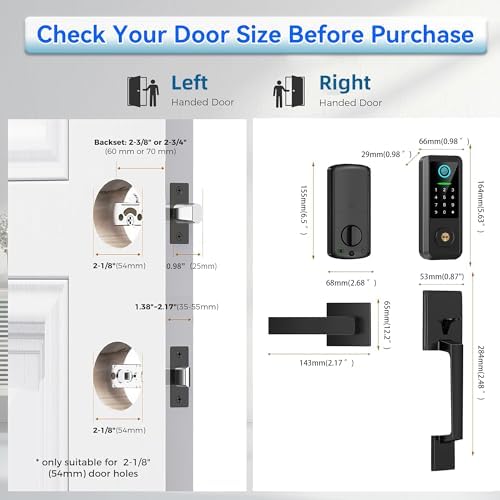 5-in-1 Fingerprint Handle Door Lock for Smart Security