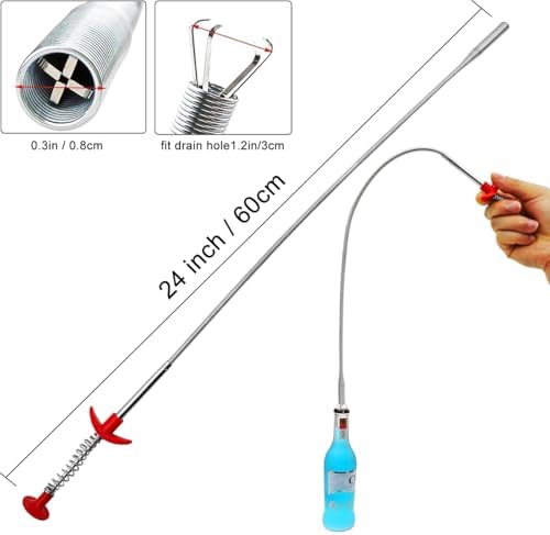 Flexible Claw Grabber - Drain Clog Remover for Bathroom and Kitchen 24 Inch
