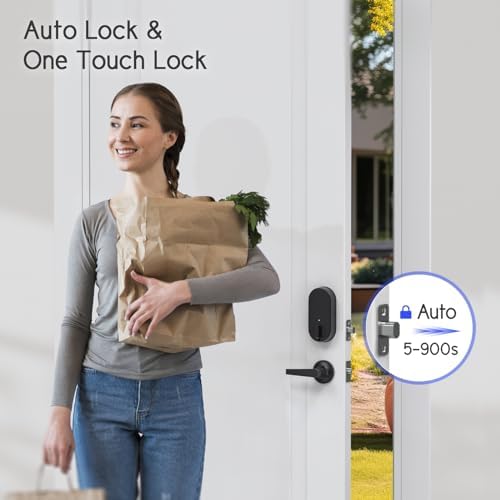 Smart Front Door Lock Set with Fingerprint Keypad Entry