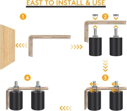 2-Piece Heavy Duty Gate Roller Guide with L-Shaped Steel Bracket