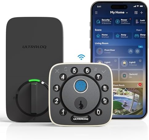 Ultraloq Bolt Smart Lock with Built-in WiFi Biometrics and AlexaGoogle Voice Control