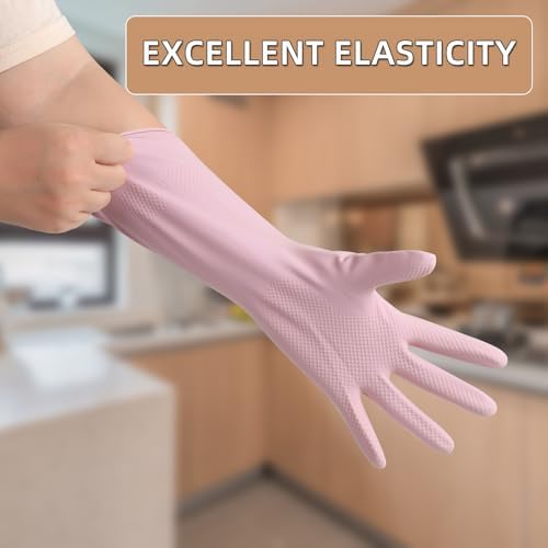 ZUIMER Dishwashing Gloves Reusable Kitchen Gloves 2 Pairs