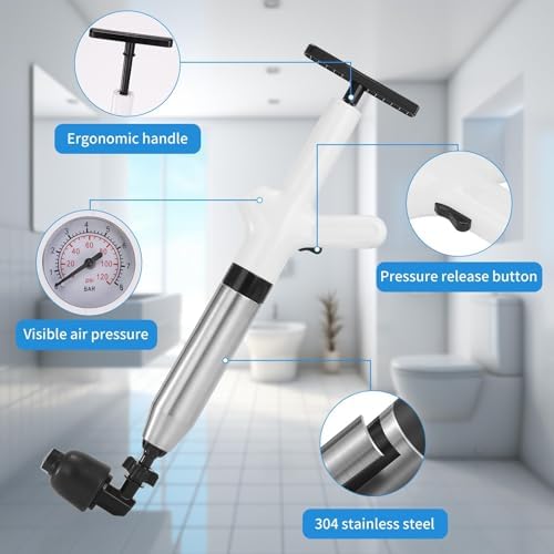 Efficient Pneumatic Toilet Plunger for Clogs